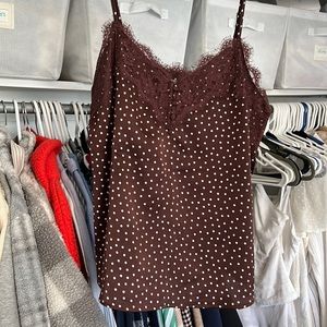Abercrombie & Fitch polka dot lace cami